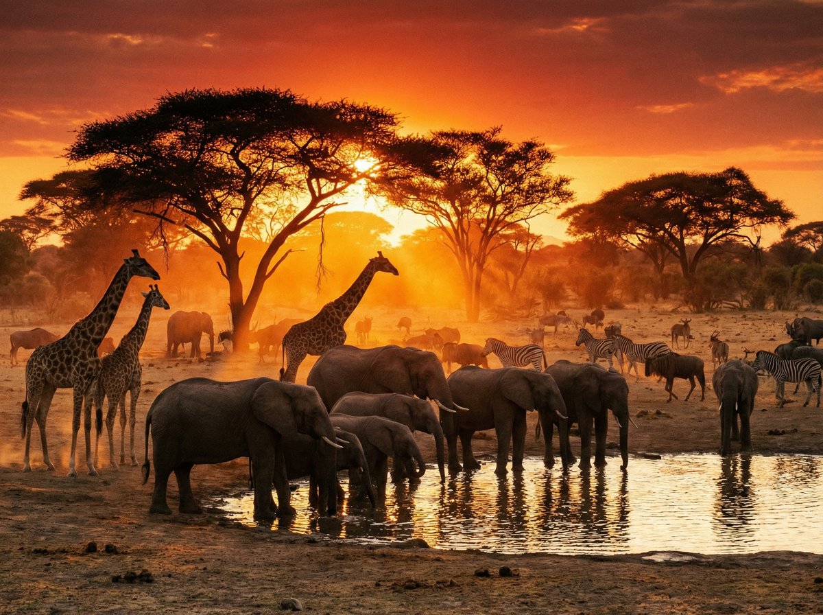 女团非洲野生动物视频